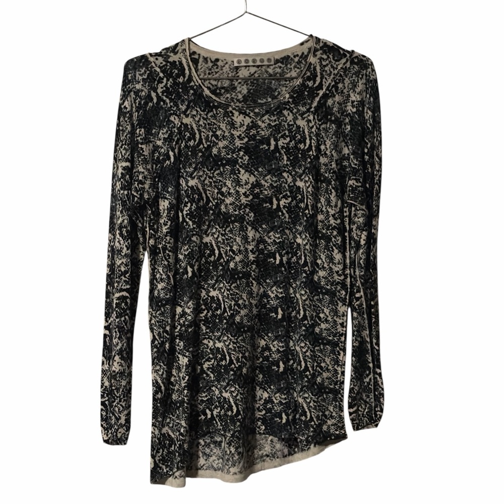 Kokun Dark Python Print Fitted Crew Neck - image 2